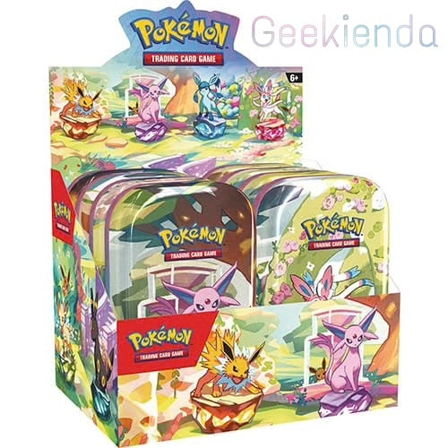 .Geekienda - cartas coleccionables pokémon TCG minilata con dos sobres de colección prismatic evolutions scarlet and violet en español - anime