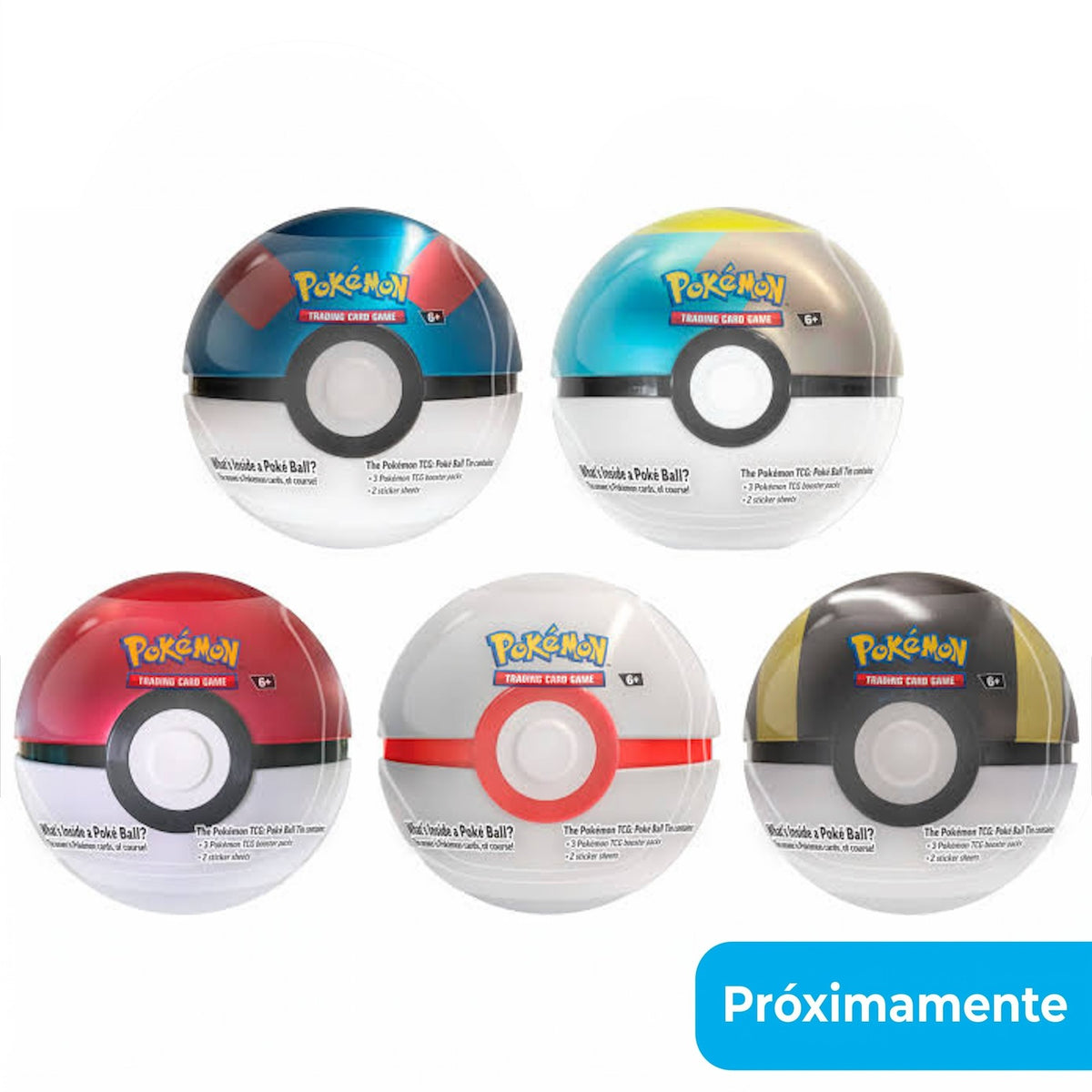 .Geekienda - Pokemon TCG: 1 (una) Poke Ball Tin Best of 2021 en Español diseño de pokeball aleatorio