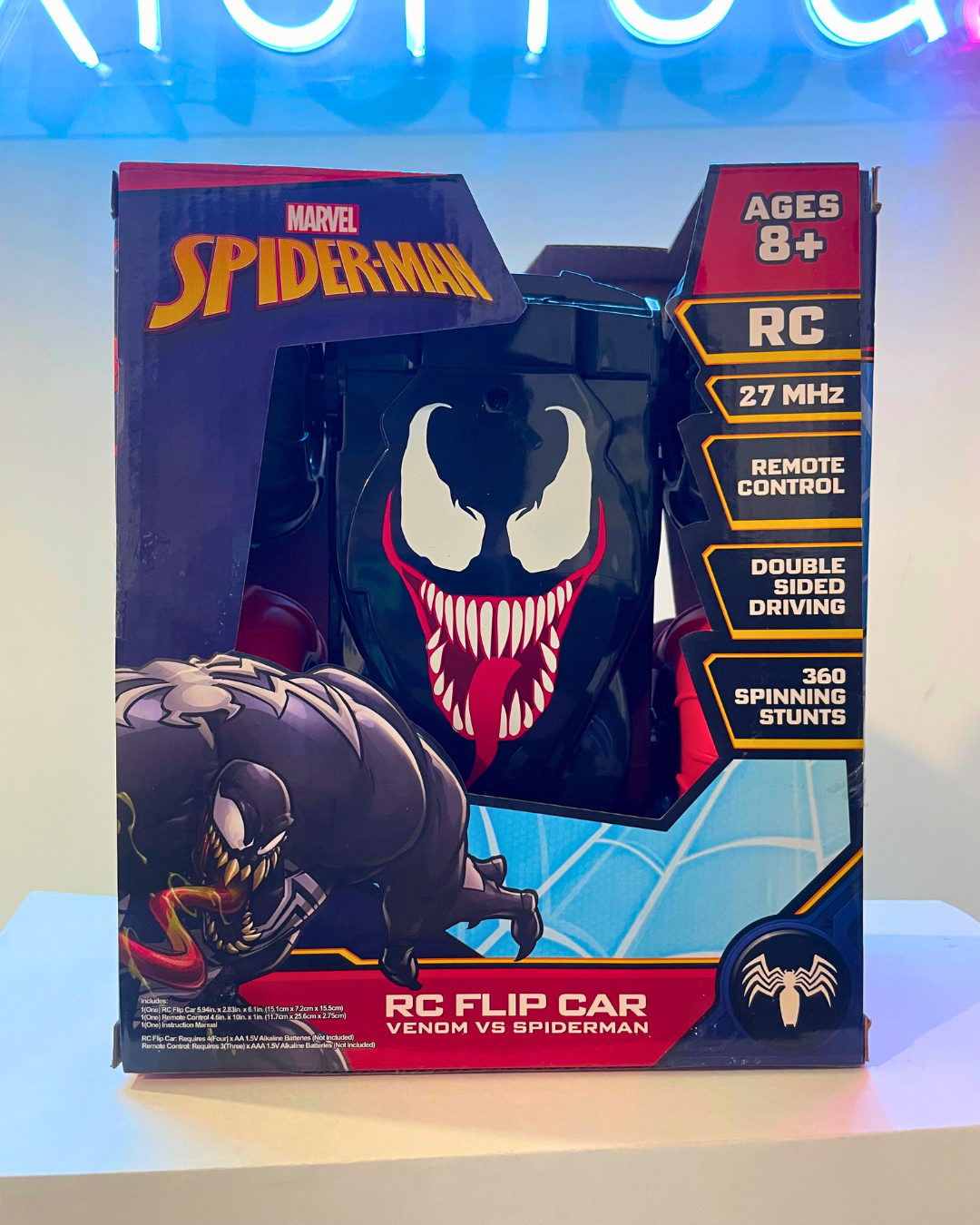 .Geekienda - carro de Spiderman y venom (uno de cada lado) a control remoto -Disney marvel programas infantiles